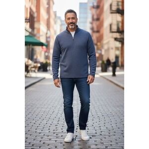 GAP Men's Blue Heathered 1/4 Zip Pullover Sweatshirt Size XXL